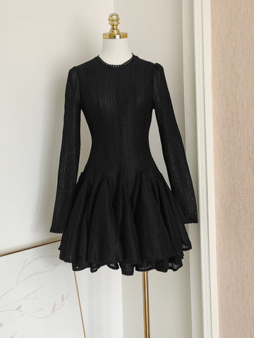 A line Scoop Neckline Black Holiday Dress Travel Vacation Dresses Short Birthday Dress SD1255